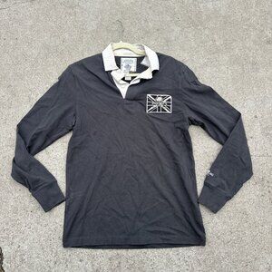 Ralph‎ Lauren Black Long Sleeve Polo with White Collar & Crest